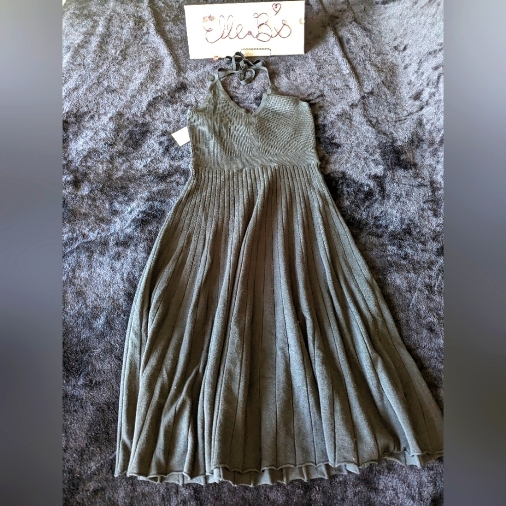 Black Halter Sweater Dress M